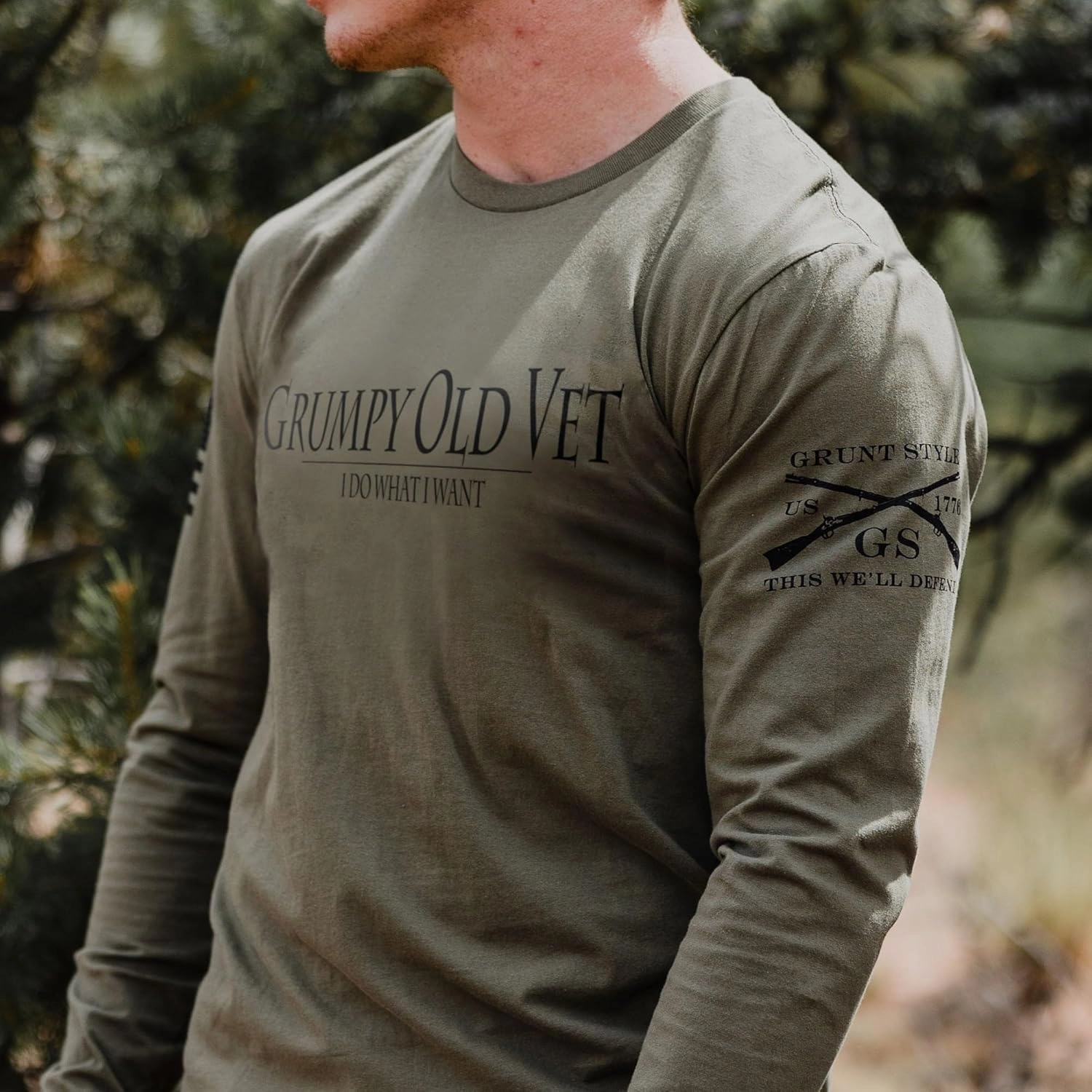 Grunt Style Grumpy Old Vet Men's Long Sleeve T-Shirt