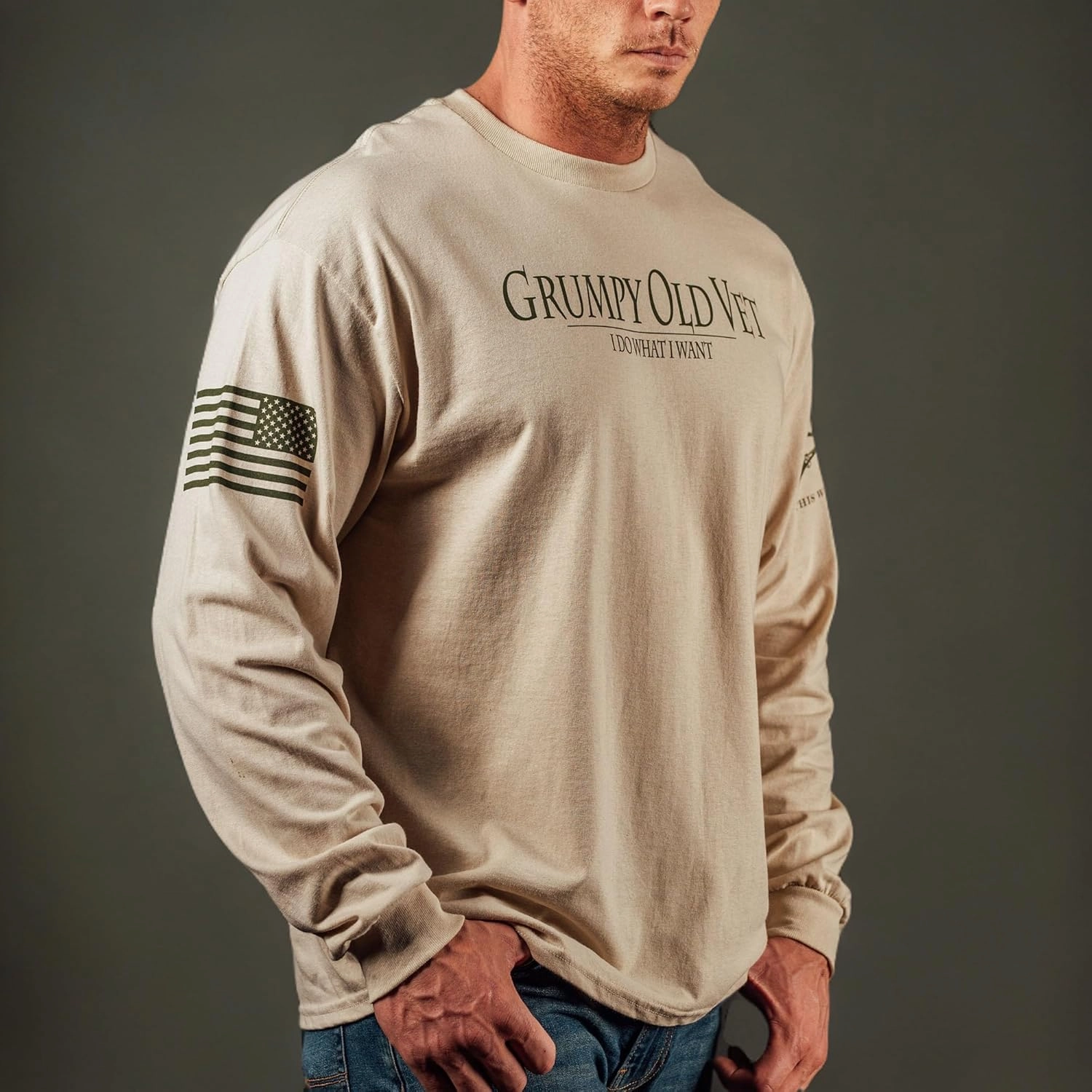 Grunt Style Grumpy Old Vet Men's Long Sleeve T-Shirt