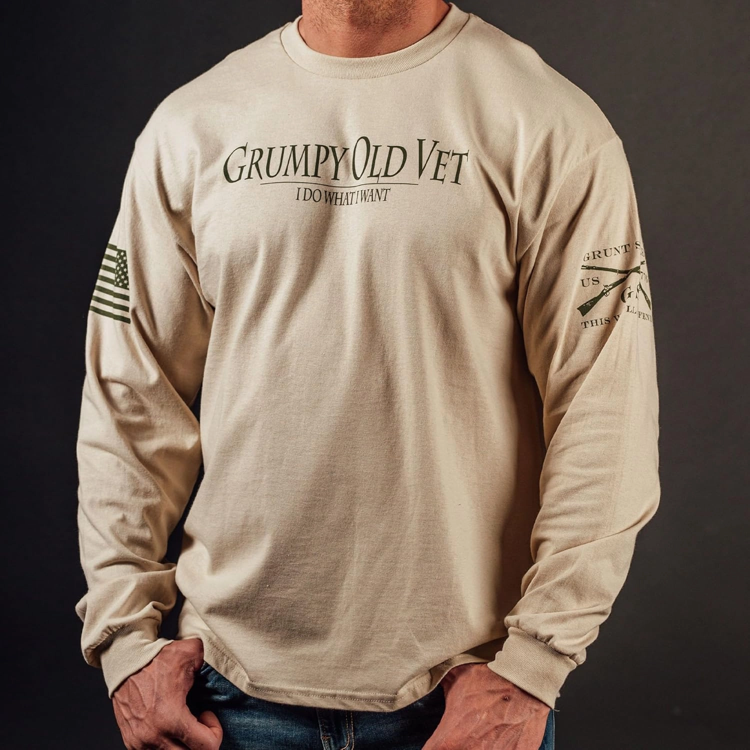 Grunt Style Grumpy Old Vet Men's Long Sleeve T-Shirt
