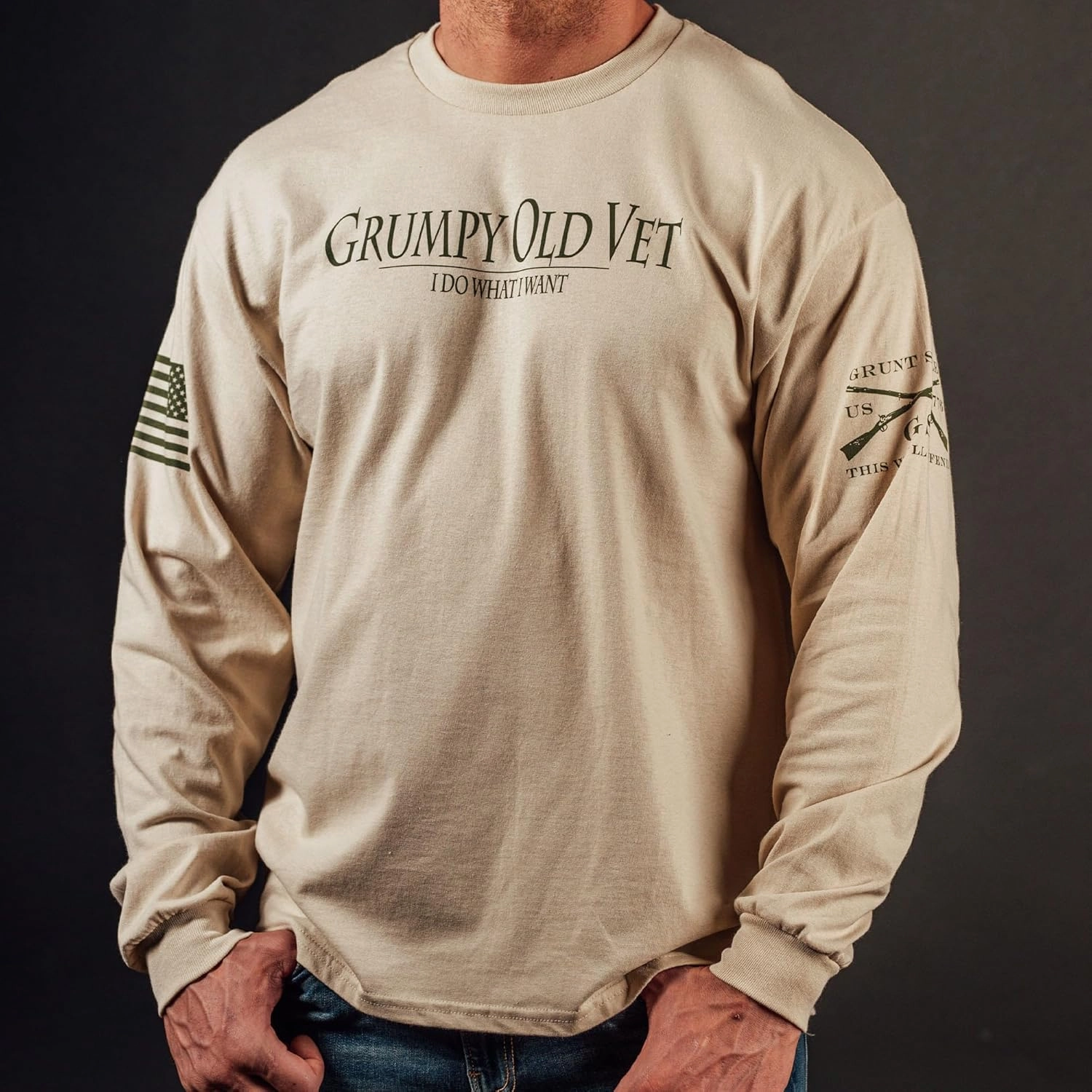 Grunt Style Grumpy Old Vet Men's Long Sleeve T-Shirt