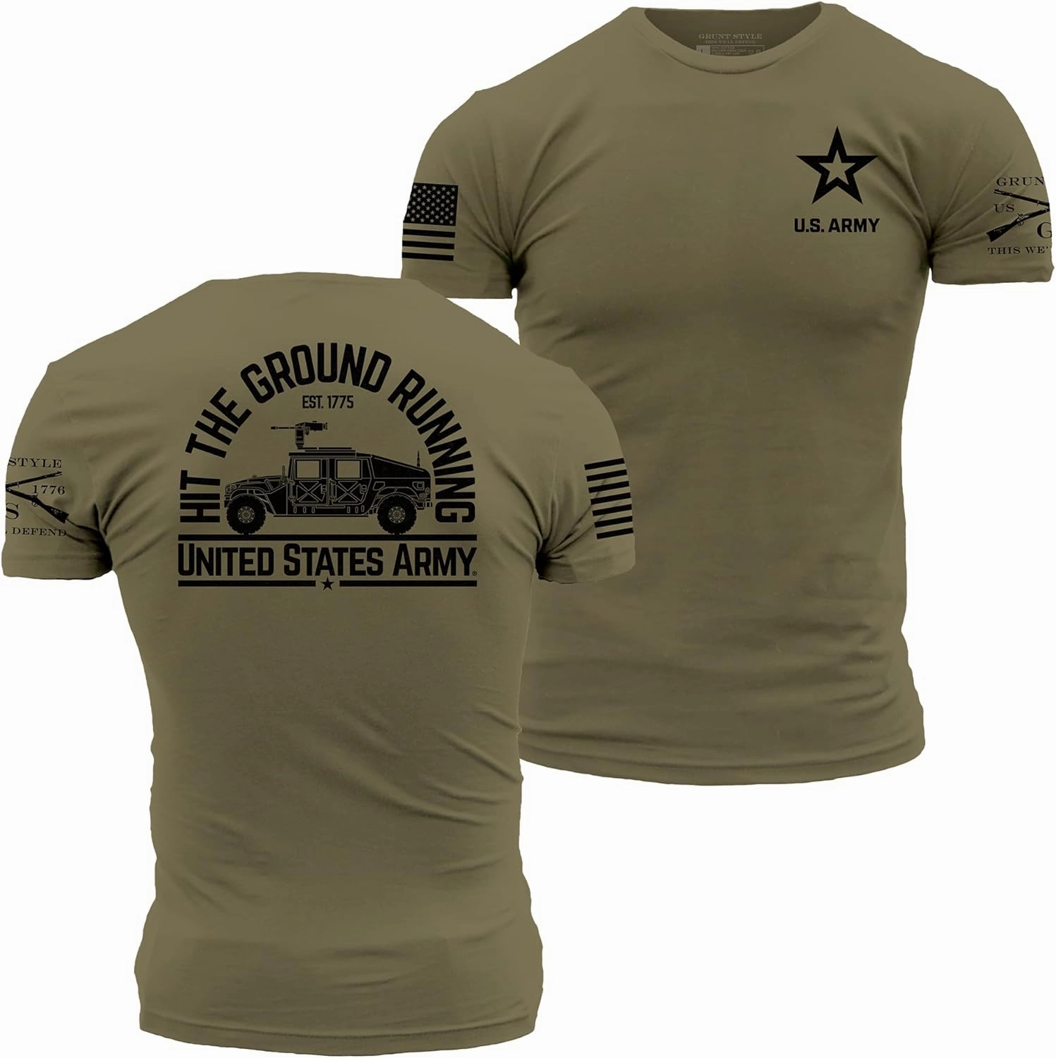 Grunt Style Hit The Ground Running Army Men's T-Shirt