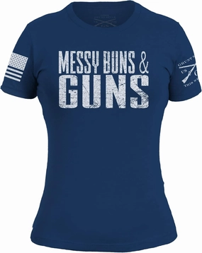 Grunt Style Messy Buns & Guns - Women's T-Shirt