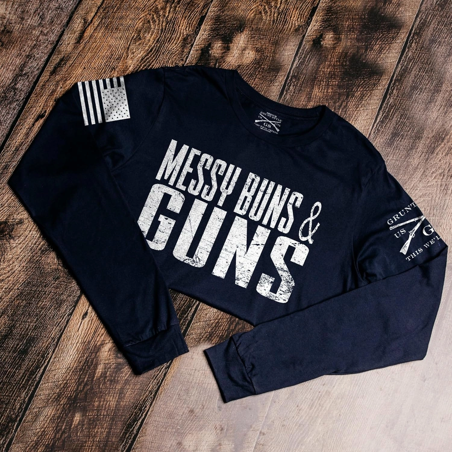 Grunt Style Messy Buns & Guns Women's Long Sleeve T-Shirt