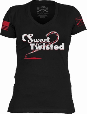 Grunt Style Sweet and Twisted Women's V-Neck T-Shirt