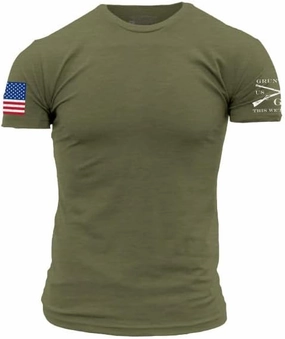 Grunt Style USA Full Color Flag Basic Men's T-Shirt