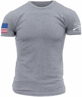 Grunt Style USA Full Color Flag Basic Men's T-Shirt