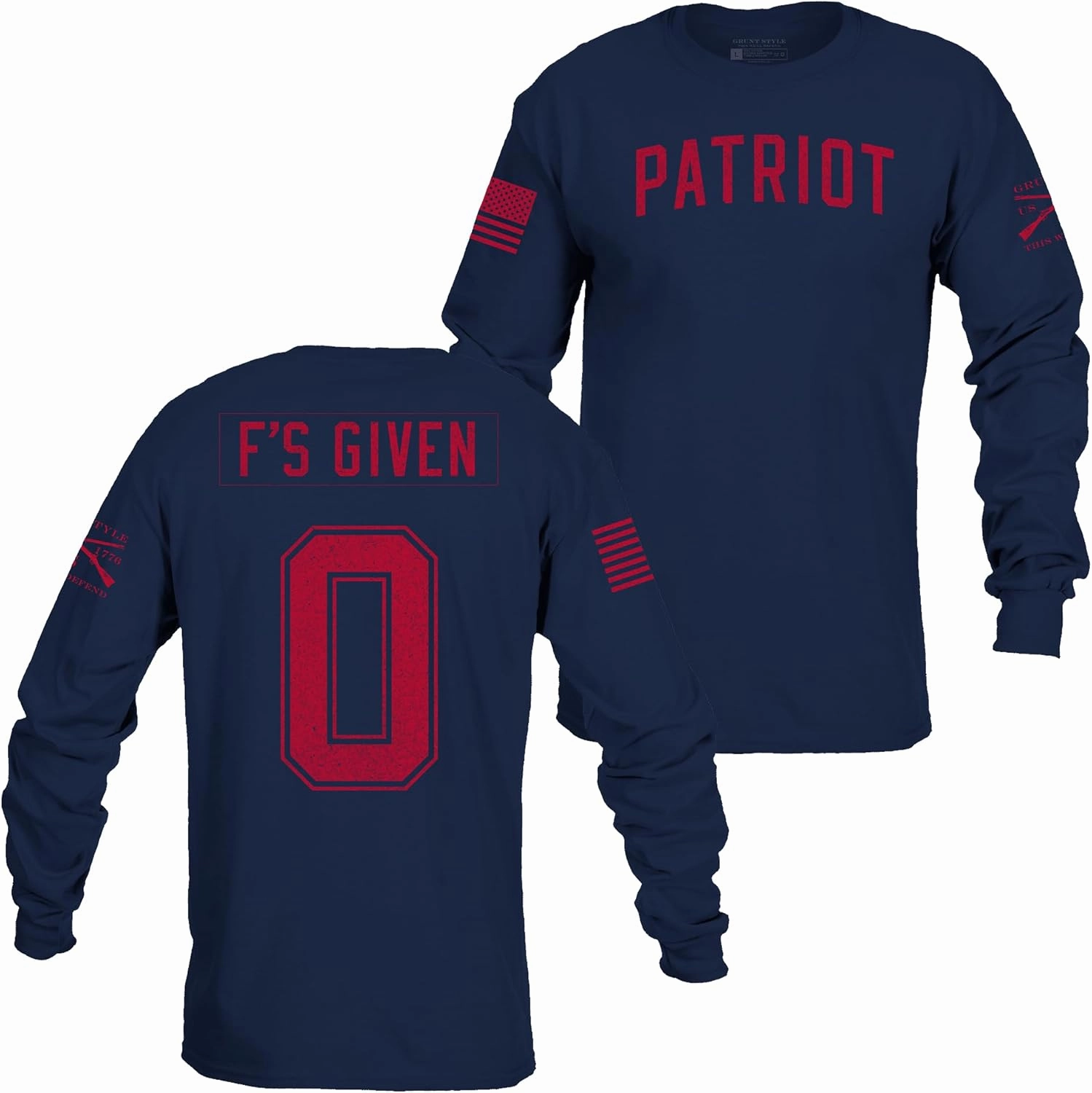 Grunt Style Zero F's Given Men's Long Sleeve T-Shirt