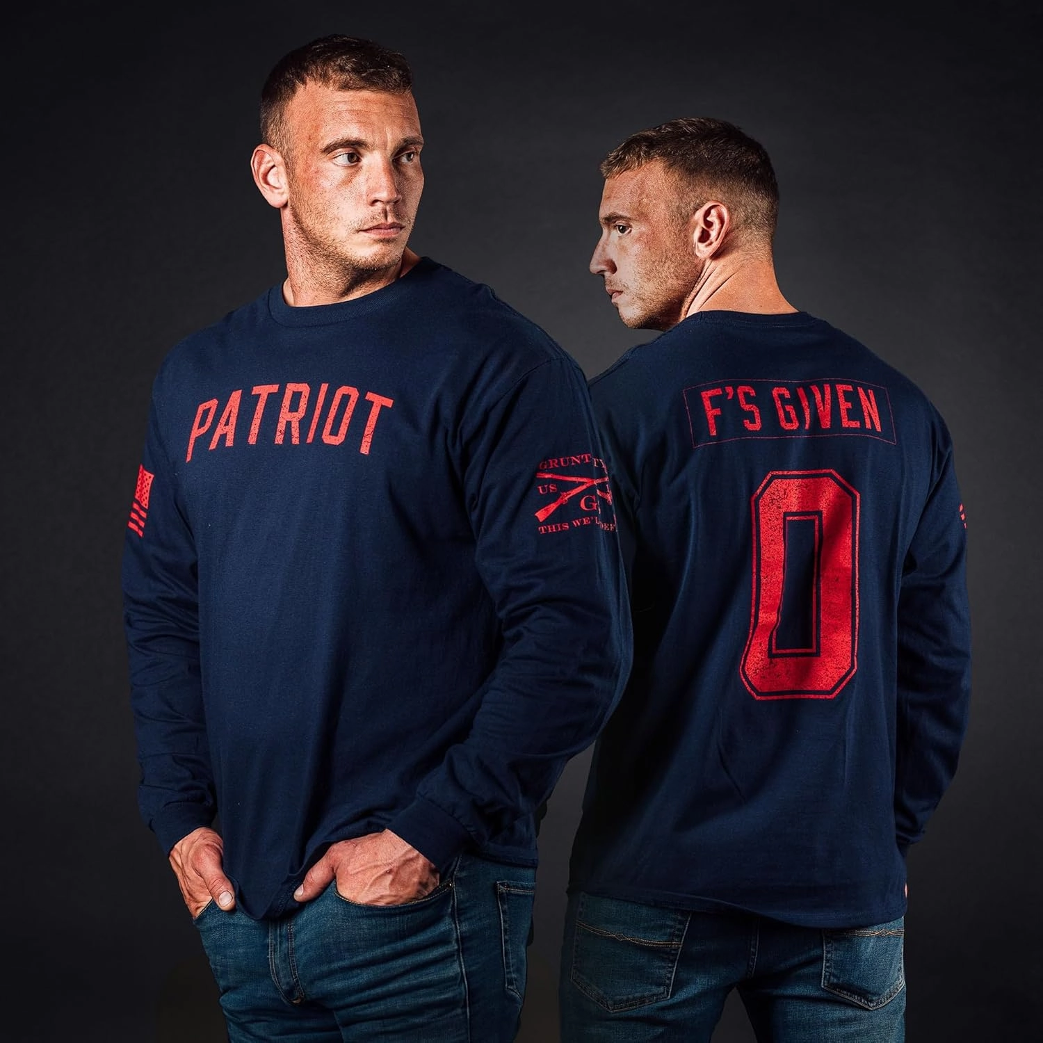 Grunt Style Zero F's Given Men's Long Sleeve T-Shirt