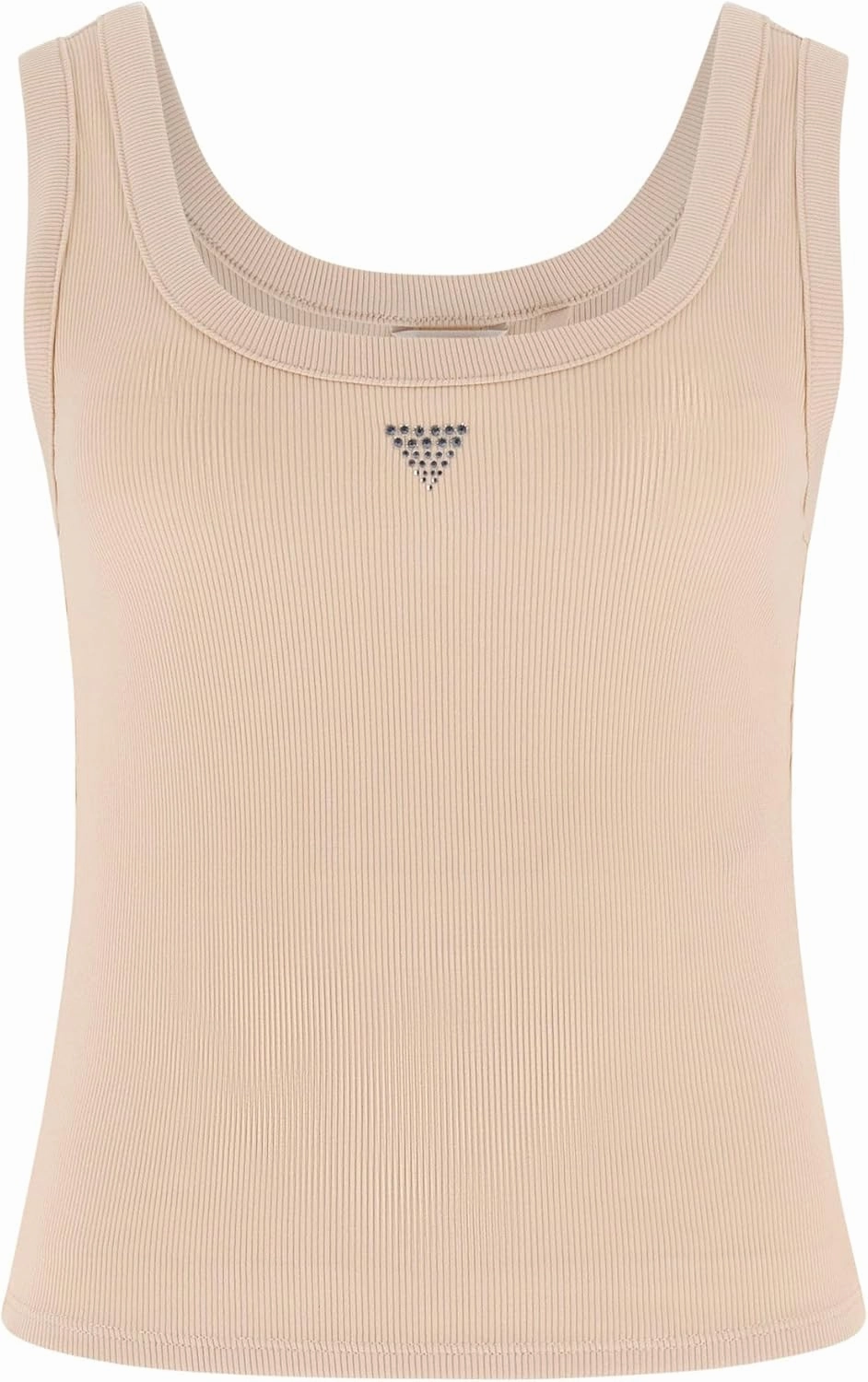 GUESS Women's Eco Sleeveless Triangle Bling Rib Tank