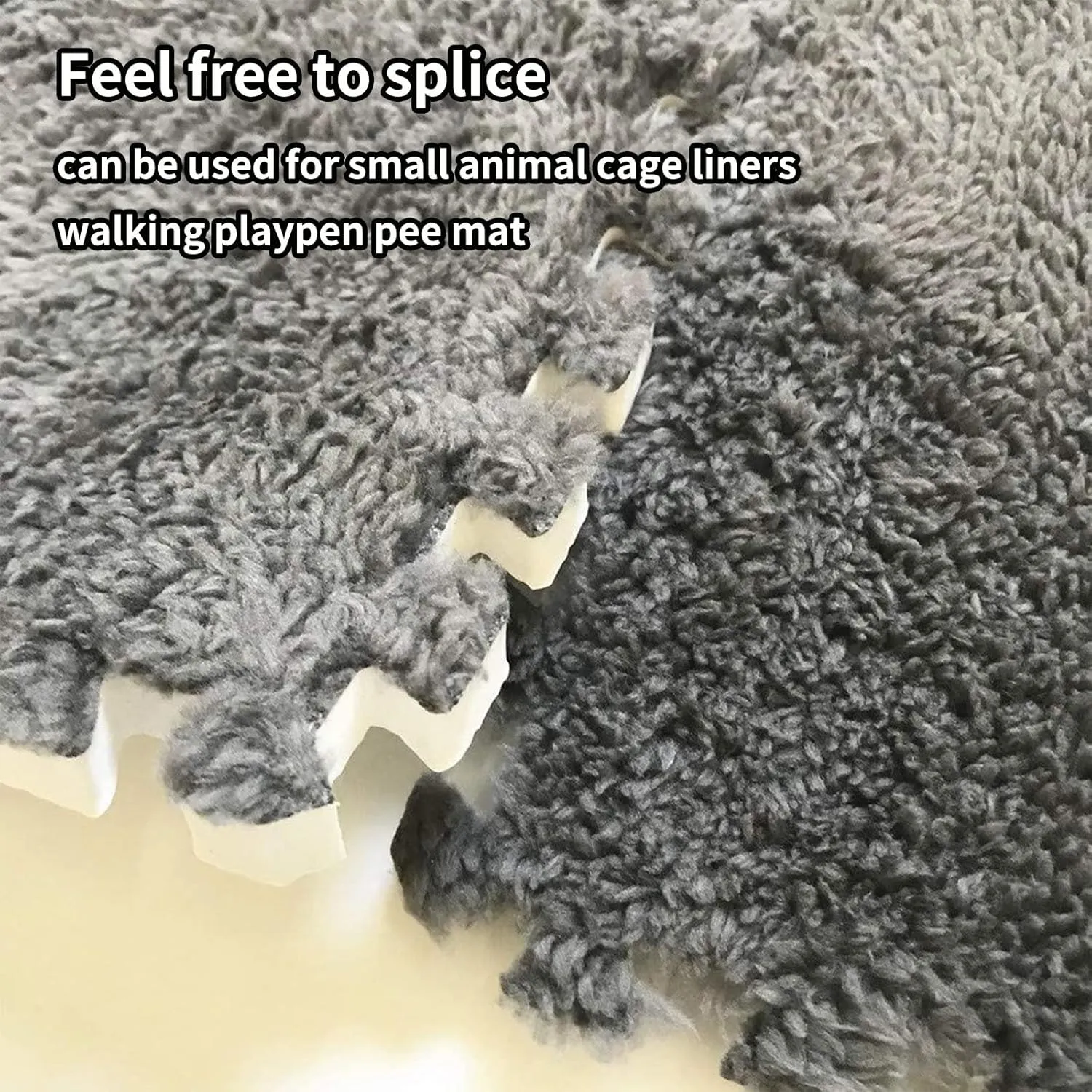 Guinea Pigs Bed Mats, Guinea Pig Fleece Cage Liners, Reusable Rabbit Bedding Liners, Winter Playpen Pad for Bunny, Hedgehog, 10 Piece, 11'' x 11''Grey