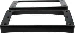 Guyker Curved Bottom Metal Humbucker Pickup Mounting Ring Set - Bridge and Neck Pickups Cover Frame Replacement Compatible with Les Paul LP Style Electric Guitar or Precision Bass(2PCS, Black)