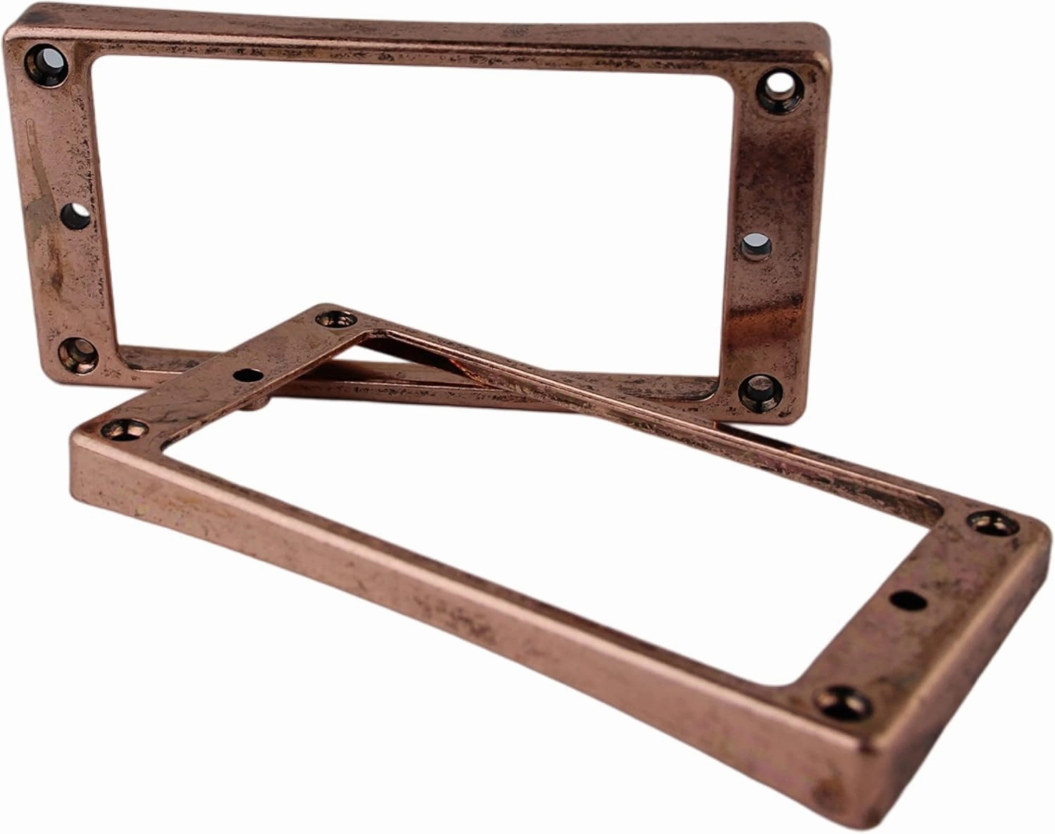 Guyker Curved Bottom Metal Humbucker Pickup Mounting Ring Set - Bridge and Neck Pickups Cover Frame Replacement Compatible with Les Paul LP Style Electric Guitar(2PCS, bronze)