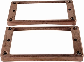 Guyker Curved Bottom Metal Humbucker Pickup Mounting Ring Set - Bridge and Neck Pickups Cover Frame Replacement Compatible with Les Paul LP Style Electric Guitar(2PCS, bronze)
