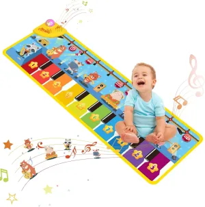 Gyabnw Music Piano Mat - Playmat for Kids, Early Educational Toys, Floor Piano Keyboard Mat, Animal Touch Playmat, and Interactive Fun.