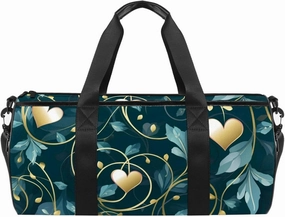 Gym Bag for Women,Small Gym Bag for Men,Wedding Light Leaves Rings,Overnight Bag
