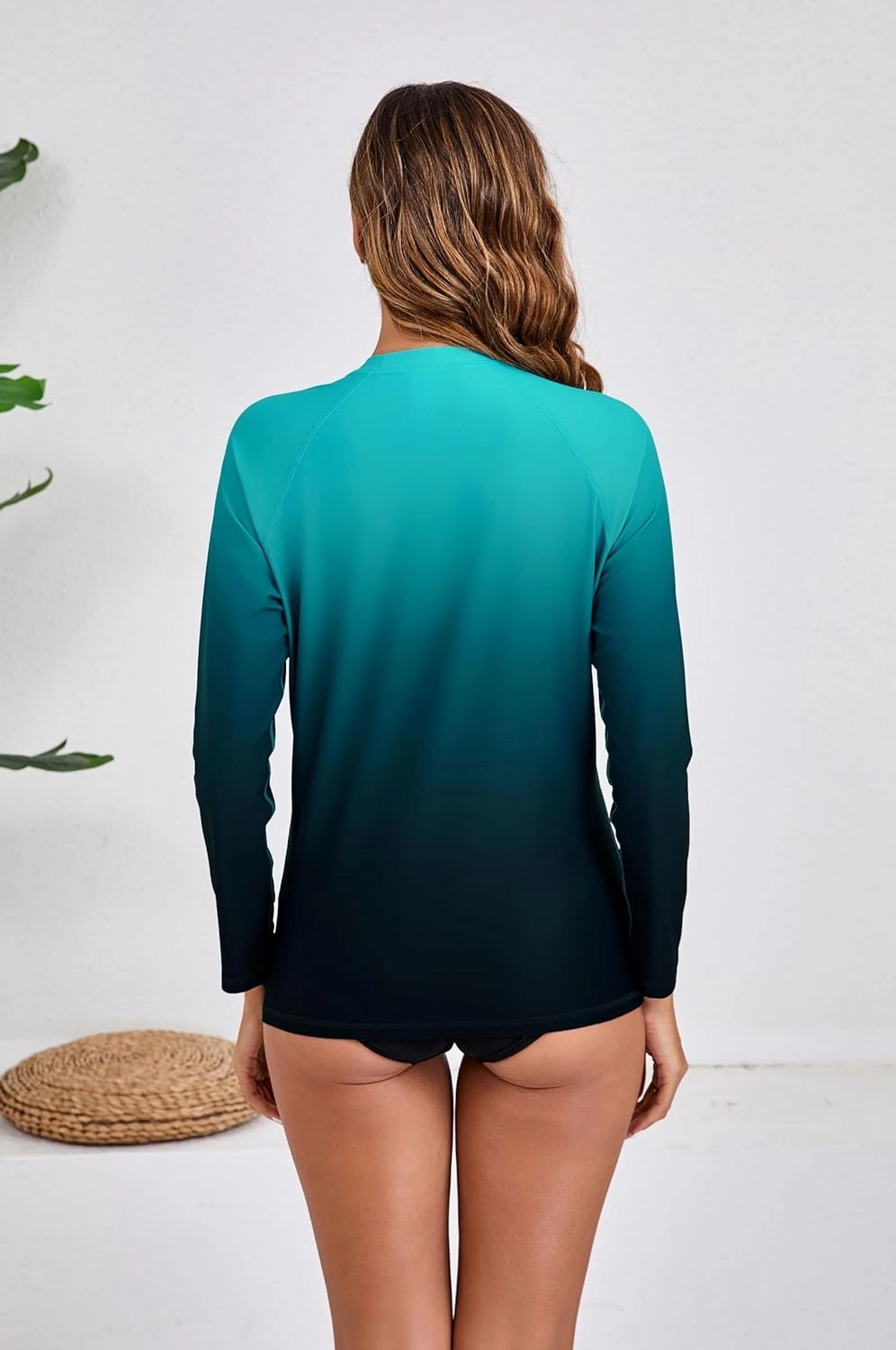 Halcurt Women's Long Sleeve Rash Guard Swim Top UPF50  SPF Sun Protection Swimsuit Quick Dry Bathing Suit
