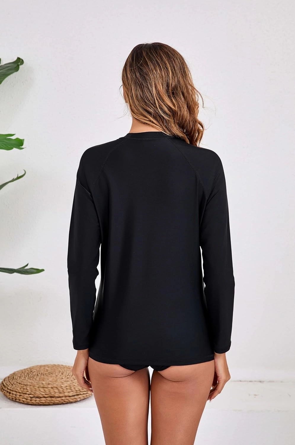 Halcurt Women's Long Sleeve Rash Guard Swim Top UPF50  SPF Sun Protection Swimsuit Quick Dry Bathing Suit