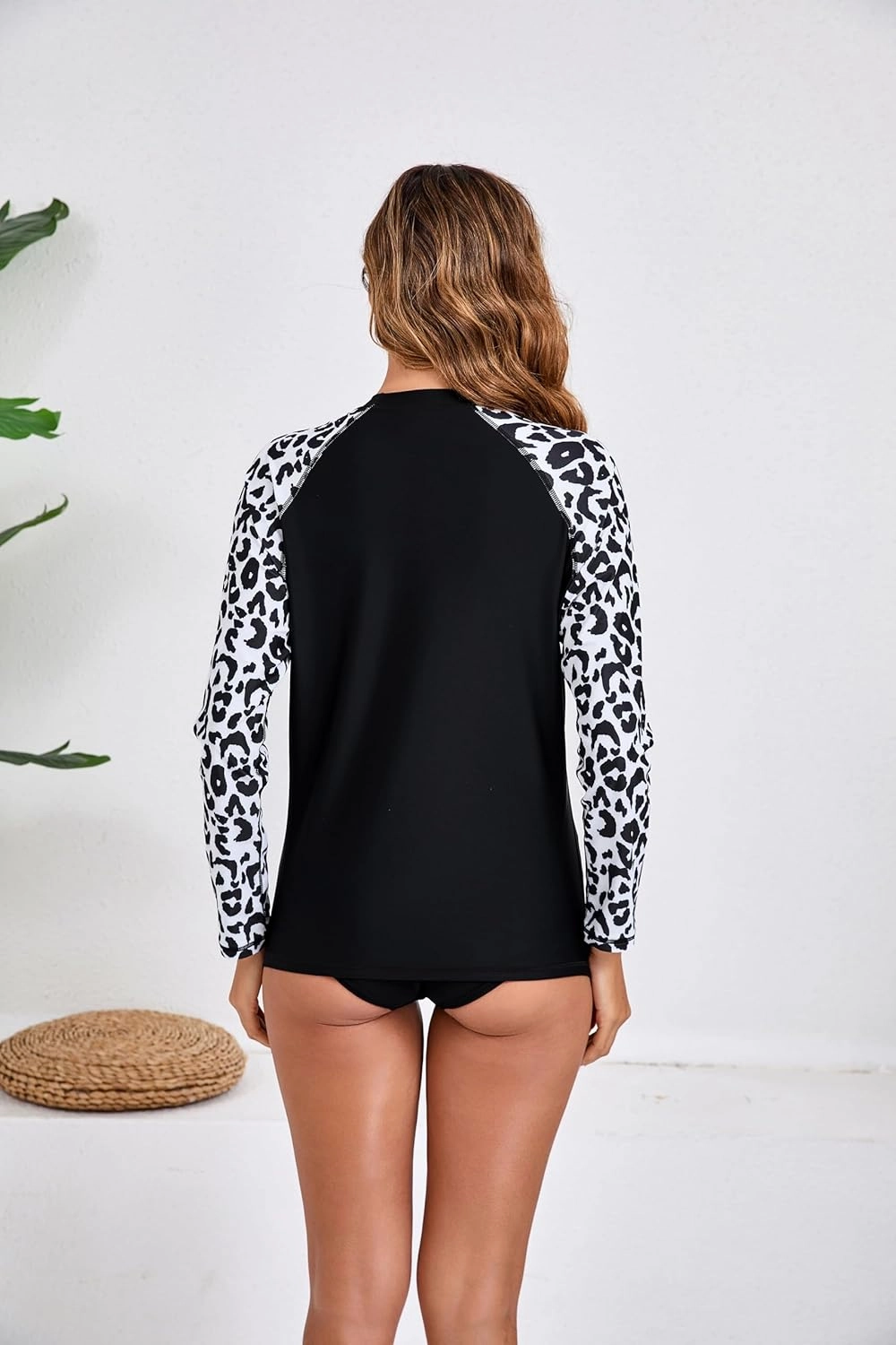 Halcurt Women's Long Sleeve Rash Guard Swim Top UPF50  SPF Sun Protection Swimsuit Quick Dry Bathing Suit
