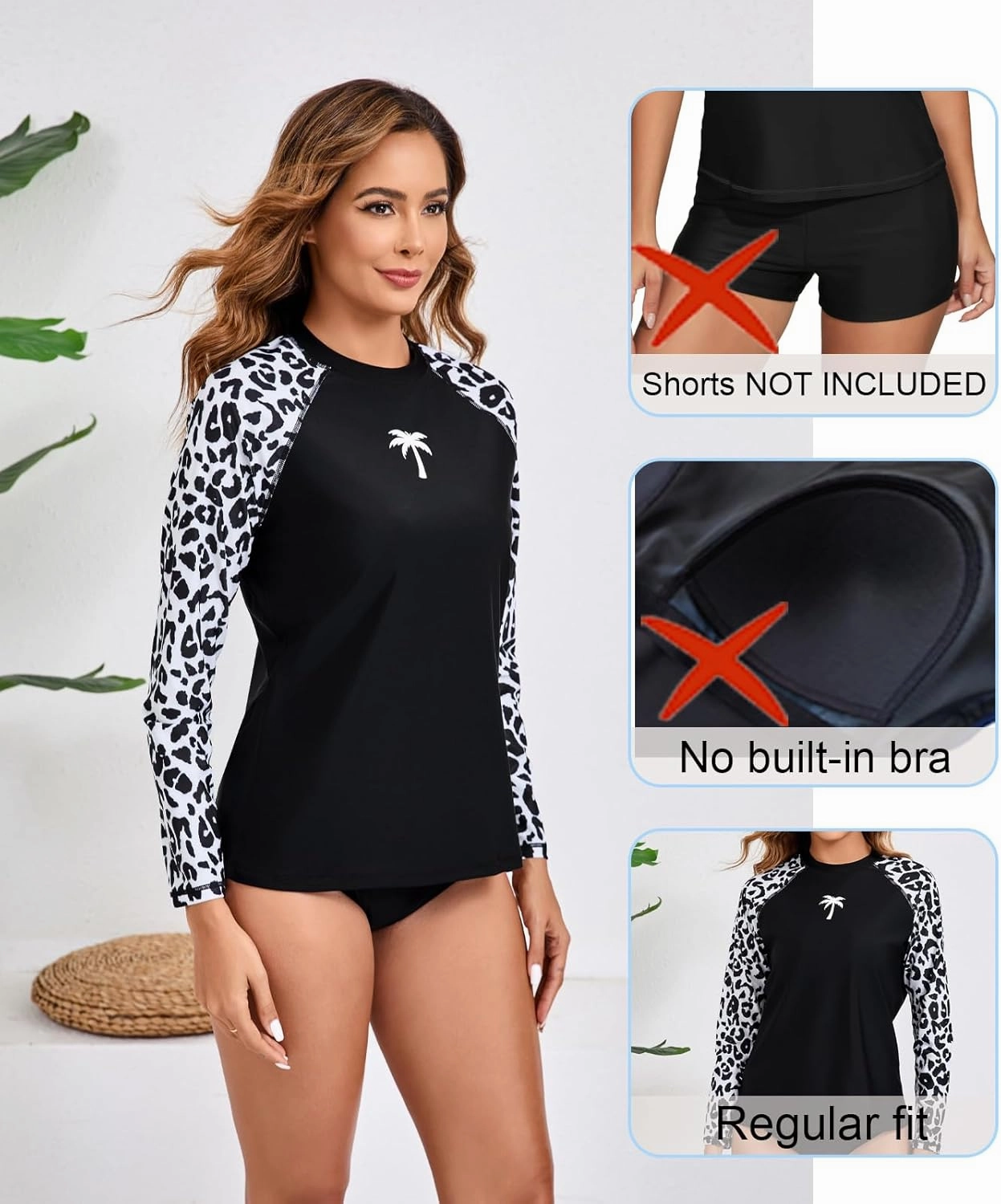 Halcurt Women's Long Sleeve Rash Guard Swim Top UPF50  SPF Sun Protection Swimsuit Quick Dry Bathing Suit