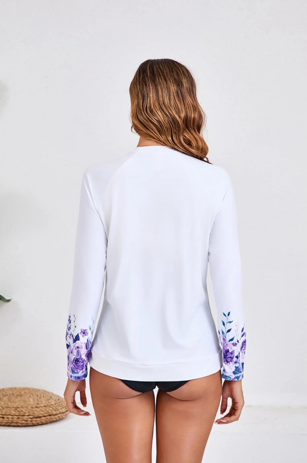 Halcurt Womens Long Sleeve Rash Guard Swim Top with Built in Bra UPF50  Sun Protection Swim Shirts Quick Dry Swimsuit
