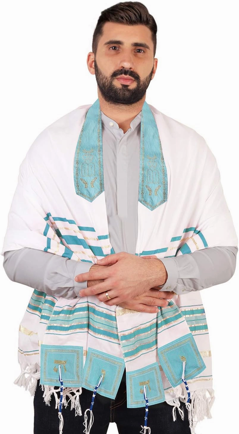 HalleluYAH Tallit Prayer Shawl from Israel - Lord’s Name Spelled on 4 Corners - XL 72x36 Inches