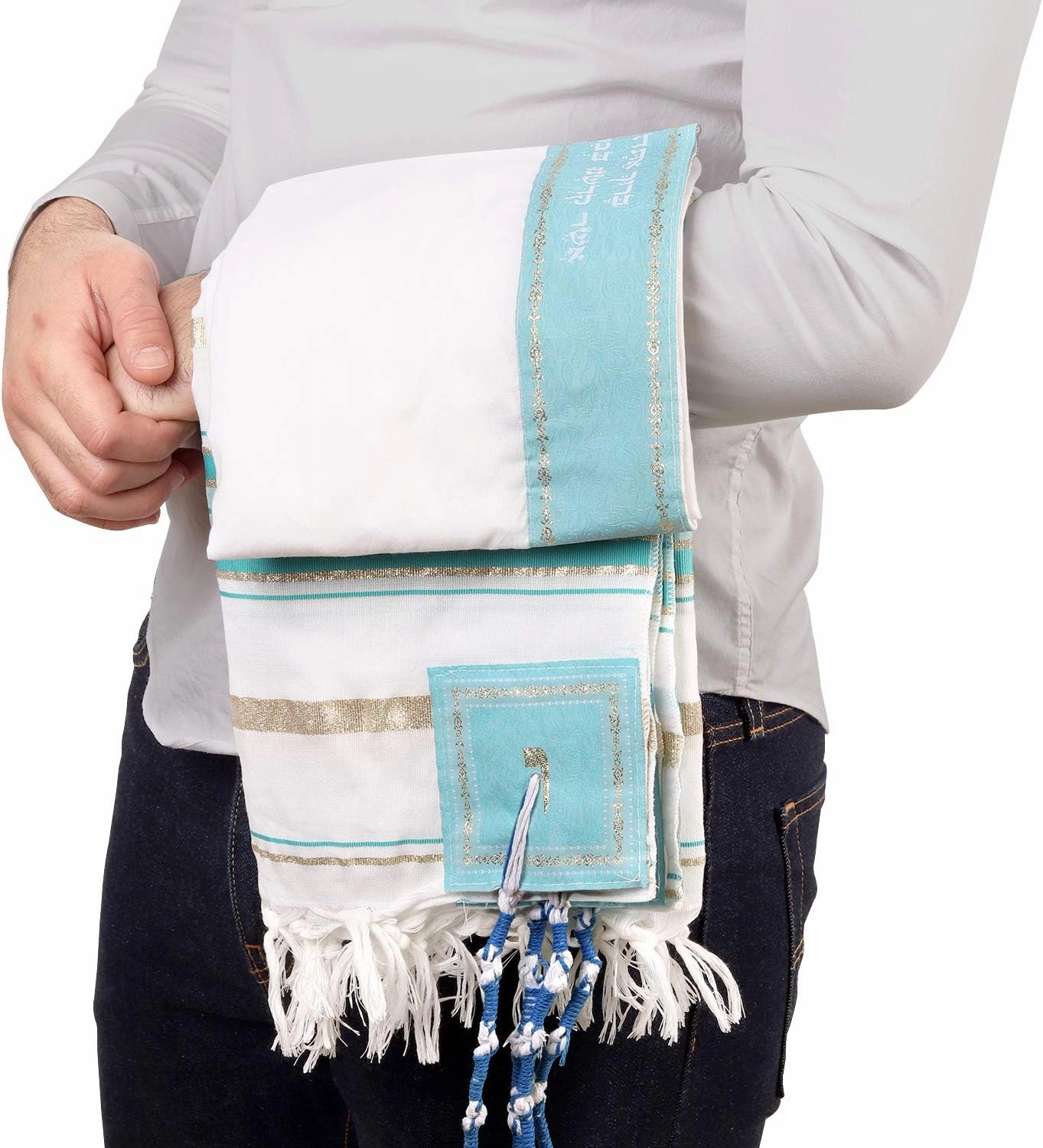 HalleluYAH Tallit Prayer Shawl from Israel - Lord’s Name Spelled on 4 Corners - XL 72x36 Inches