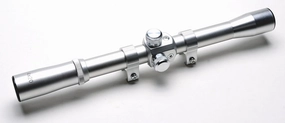 Hammers Rimfire 22 Rifle Scope 4X20 with Dovetail Ring Brushed Silver Chrome Finish