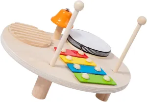 HANABASS Percussion Multi Functional Educational Musical Instruments for Safe Wooden Xylophone and Drum Kit for Imagination Development and