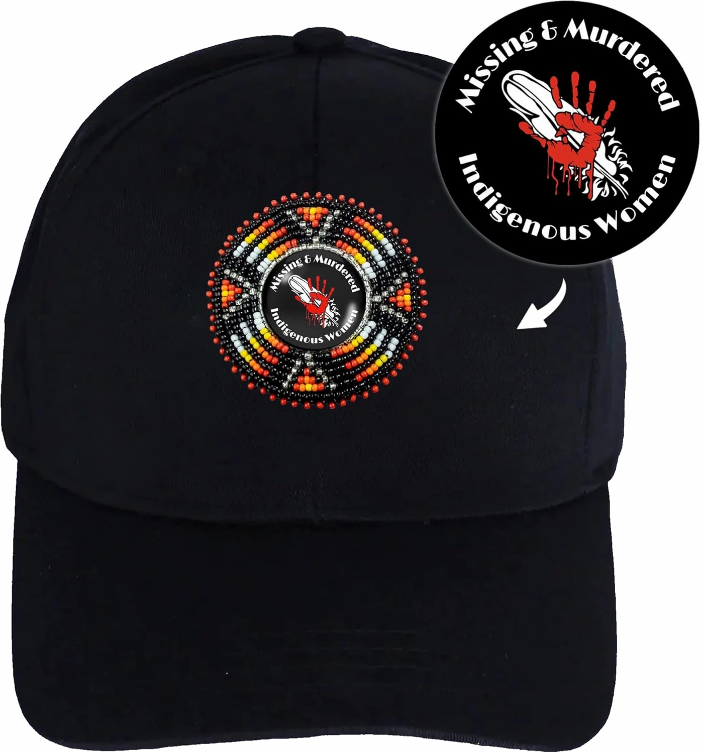 Handmade Baseball Cap for Men Women Native American Patch with No Brim/Brim Beaded Colorful Cotton Cap Unisex