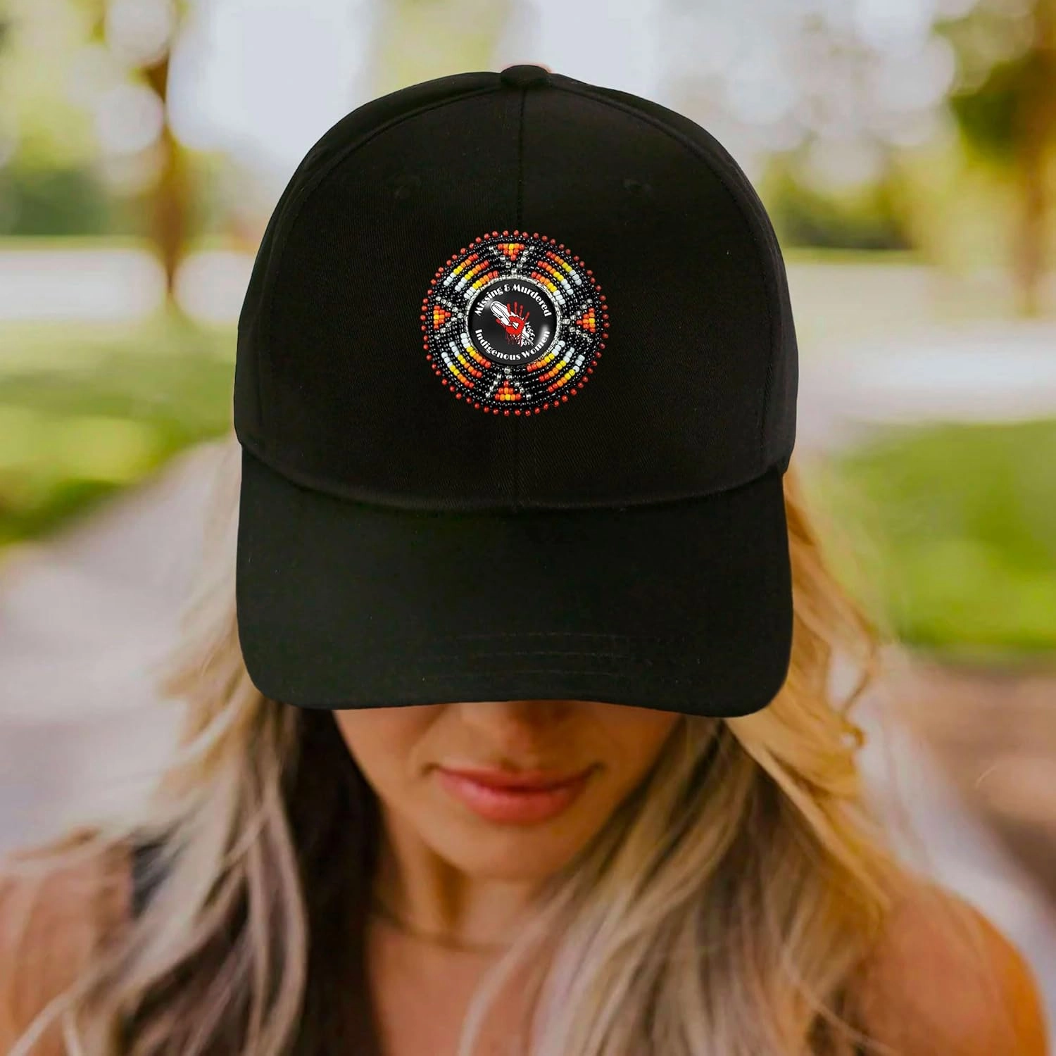 Handmade Baseball Cap for Men Women Native American Patch with No Brim/Brim Beaded Colorful Cotton Cap Unisex