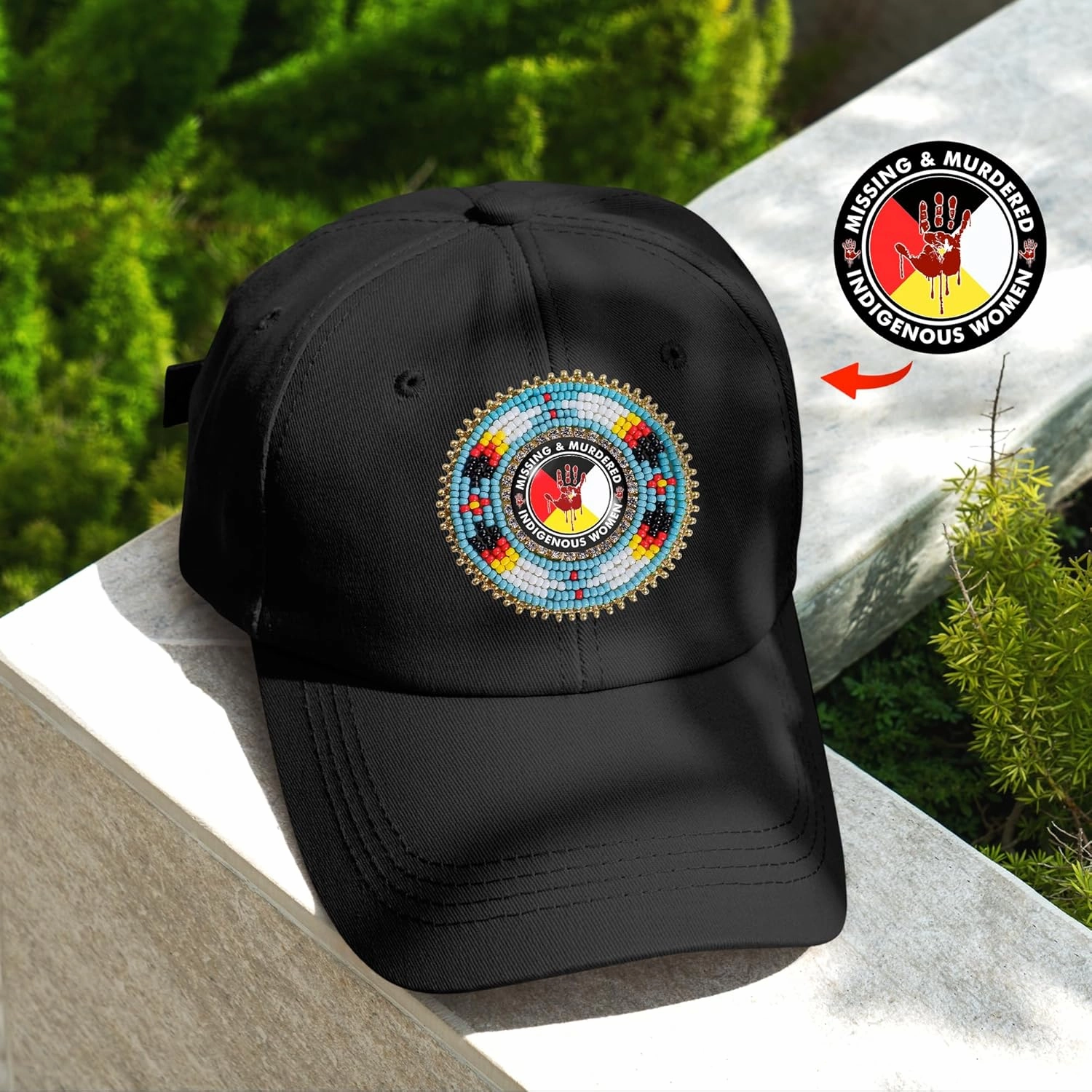 Handmade Baseball Cap for Men Women Native American Patch with No Brim/Brim Beaded Colorful Cotton Cap Unisex