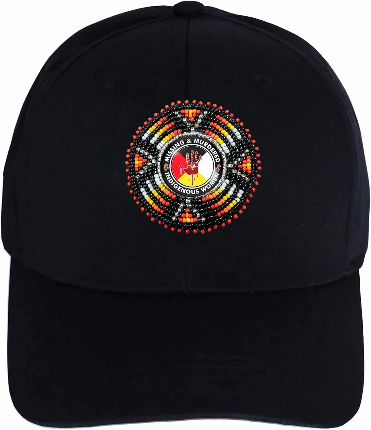 Handmade Baseball Cap for Men Women Native American Patch with No Brim/Brim Beaded Colorful Cotton Cap Unisex