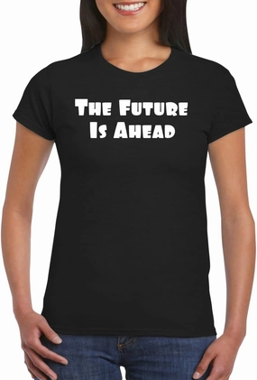Harding Industries The Future is Ahead - Women's Soft Graphic Junior Cut T-Shirt CP05 Black