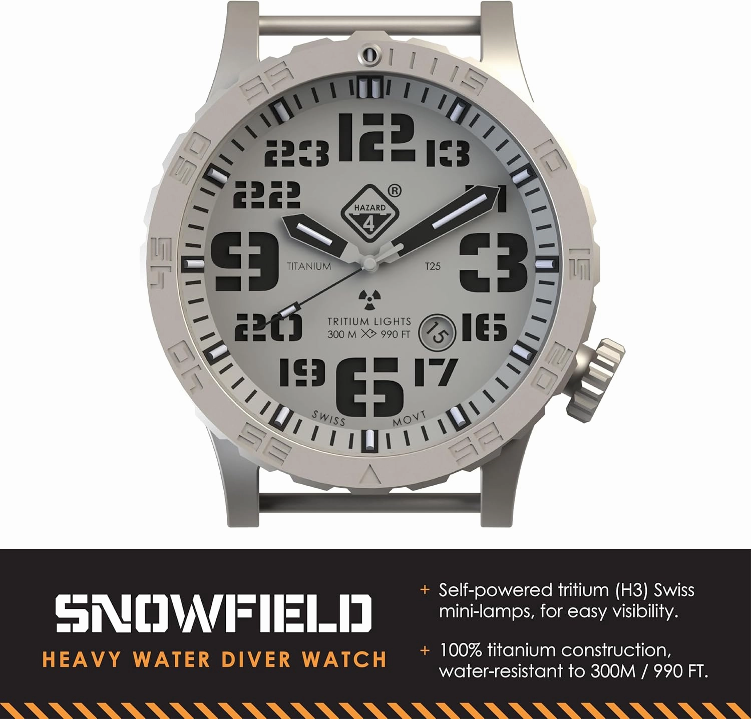 HAZARD 4 Heavy Water Diver™ : Titanium Tritium Dive-Watch