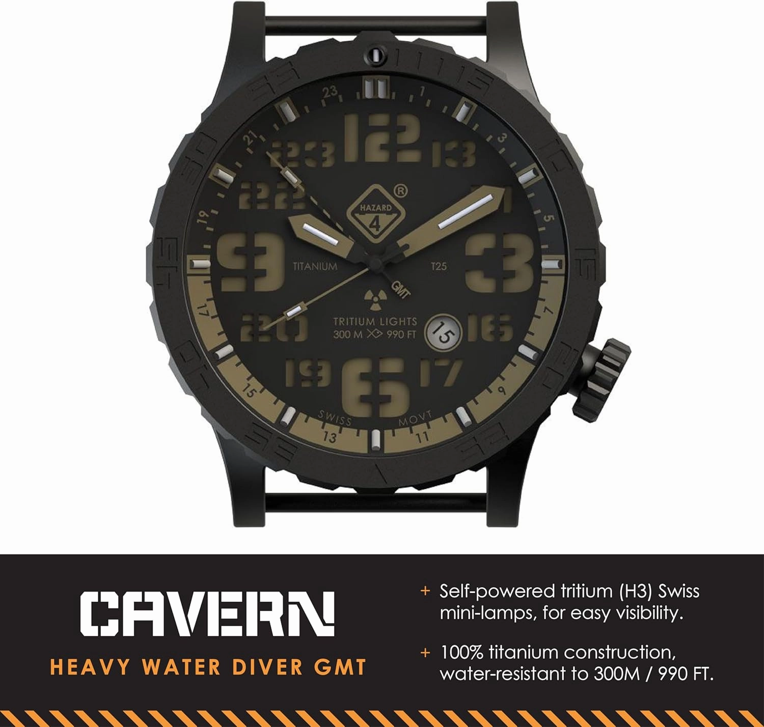HAZARD 4 Heavy Water Diver™ : Titanium Tritium Dive-Watch