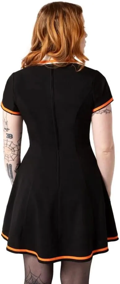 Hell Bunny Skater Dress Jack-O-Lantern Halloween Party Pumpkin Embroidery Spooky