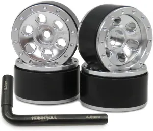 hobbysoul RC Adjustable Offset 1.0 Micro Beadlock Wheels Deep Dish Rims for 1/18 TRX4M 1/24 Crawler SCX24,(4-Pack