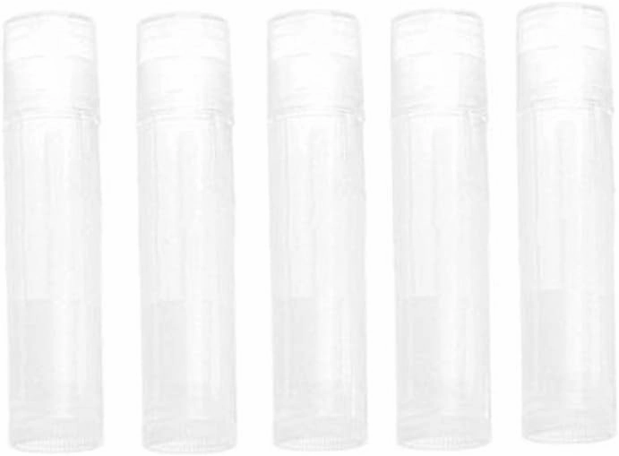 Home Spare Empty PET Bottles Empty Cosmetic Chapstick Lip Gloss Pipe Lipstick Balm Tube With Caps Container DIY 50PCS (Color : 50pcs Clear)