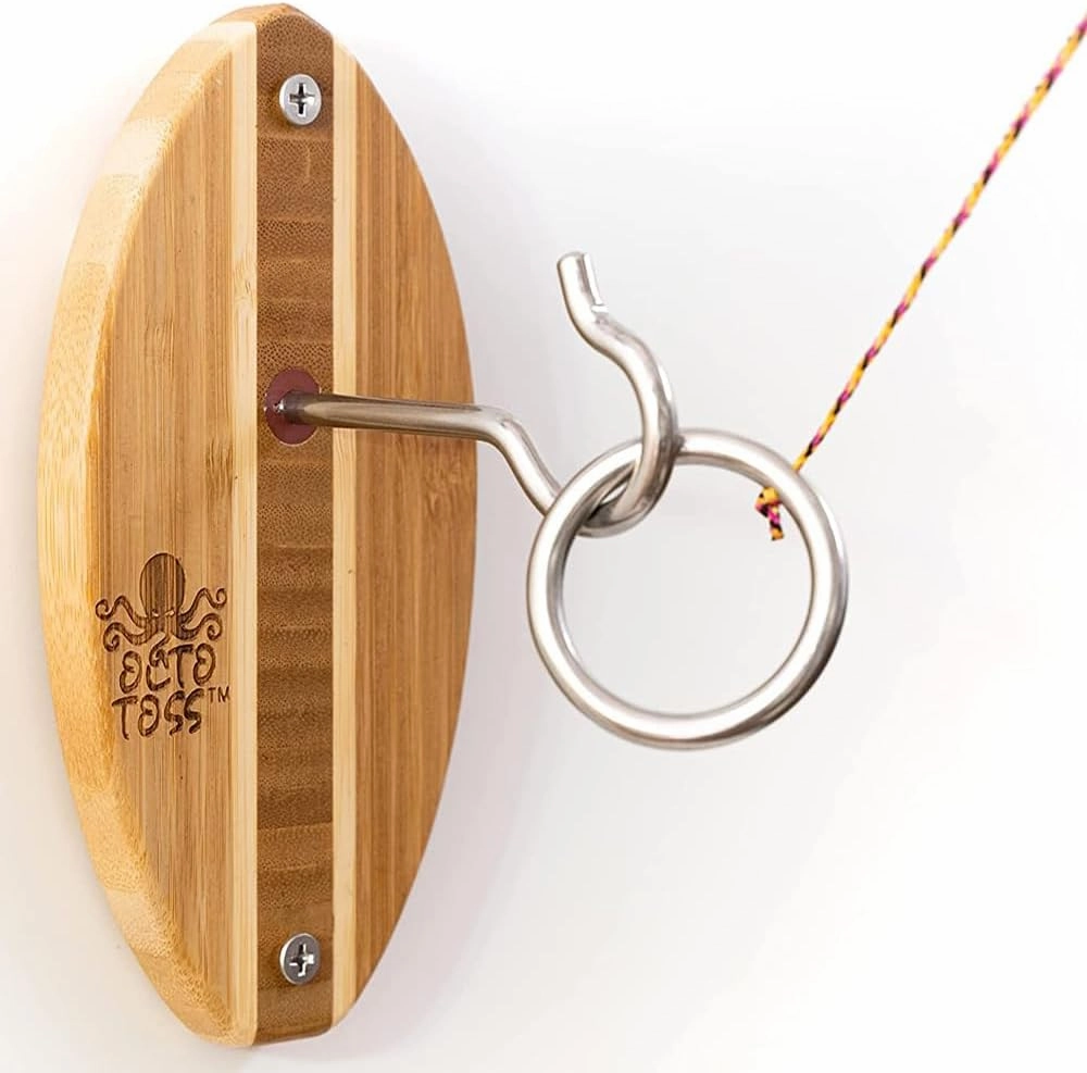 Hook and Ring Game. Women and Man Cave Game Room Decor, Ring Game on a String for Game Room Games. Hook and Ring Toss Game Stocking Stuffers for Kids, and Gifts for Men Who Have Everything