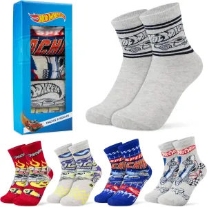 Hot Wheels Boys Calf Socks, 5-Pack Kids Crew Socks - Gifts for Boys