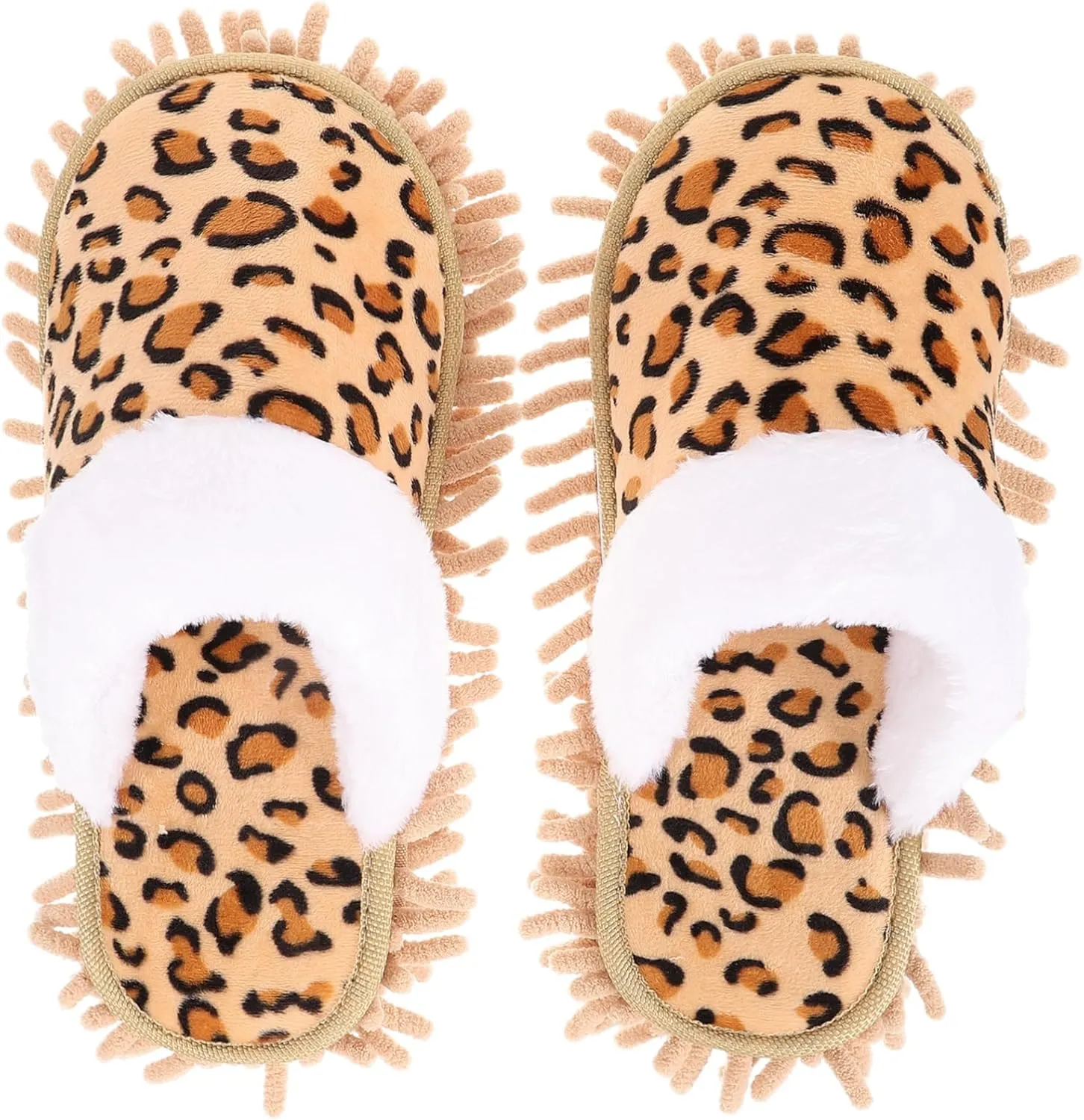 Household Sweeping Slippers Washable Mop Shoes with Chenille Material Reusable Cleaning Footwear for