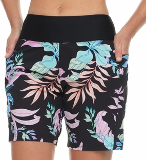 Hurley 5"/7" High Waisted Swim Shorts Women, Board Shorts with Pockets & Inner Liner, Quick Dry Swim Trunk, UPF 50 