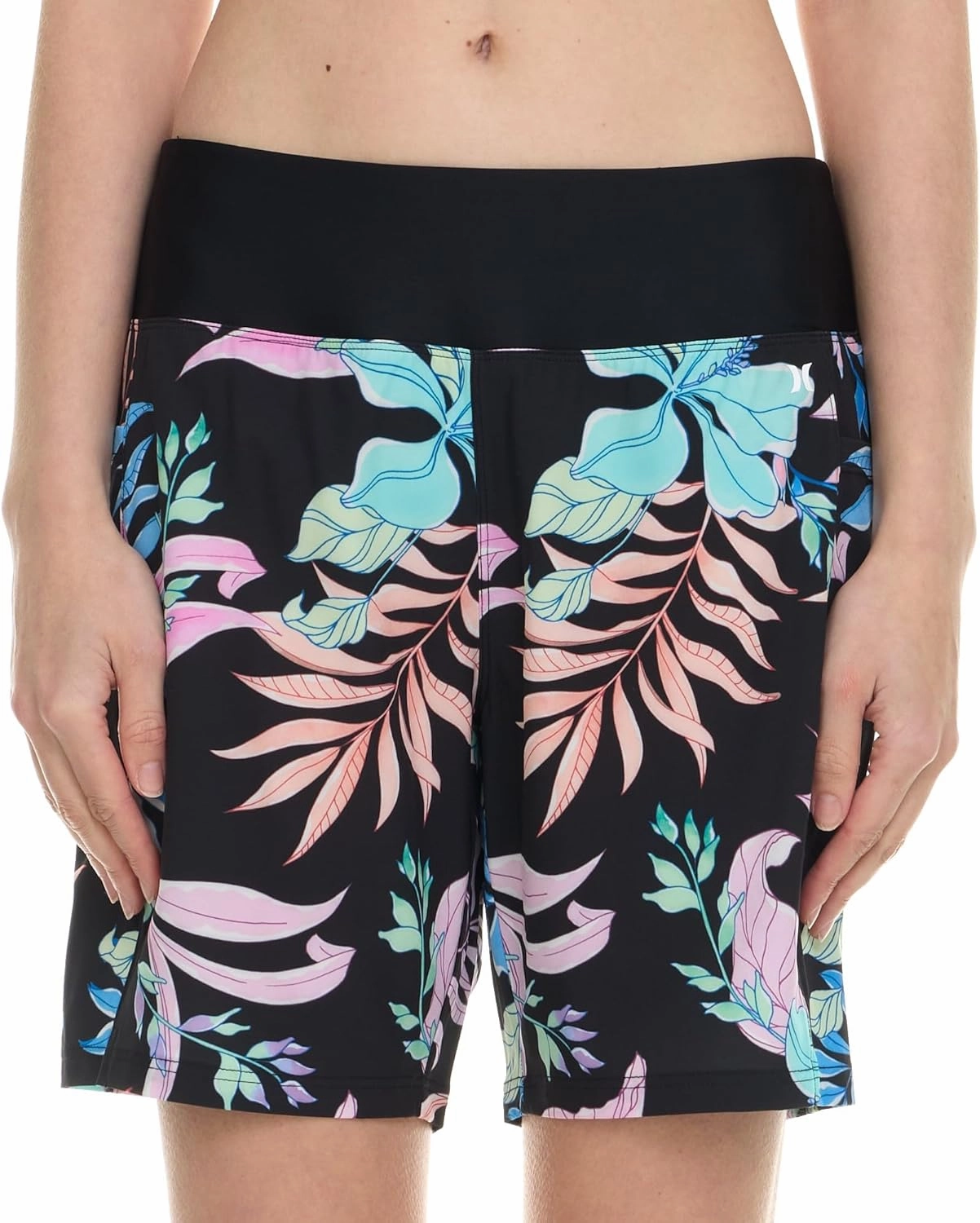Hurley 5"/7" High Waisted Swim Shorts Women, Board Shorts with Pockets & Inner Liner, Quick Dry Swim Trunk, UPF 50 