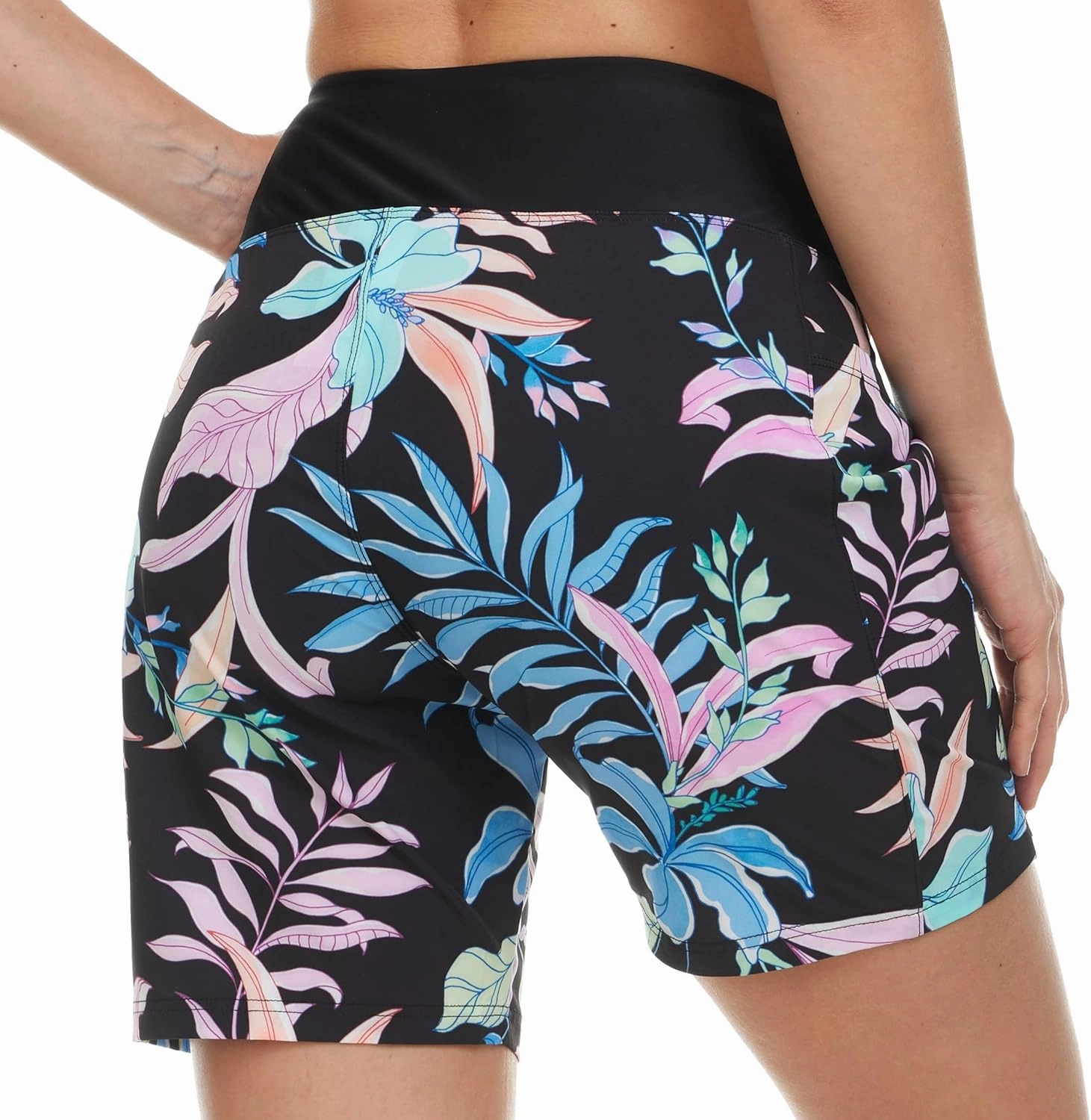 Hurley 5"/7" High Waisted Swim Shorts Women, Board Shorts with Pockets & Inner Liner, Quick Dry Swim Trunk, UPF 50 