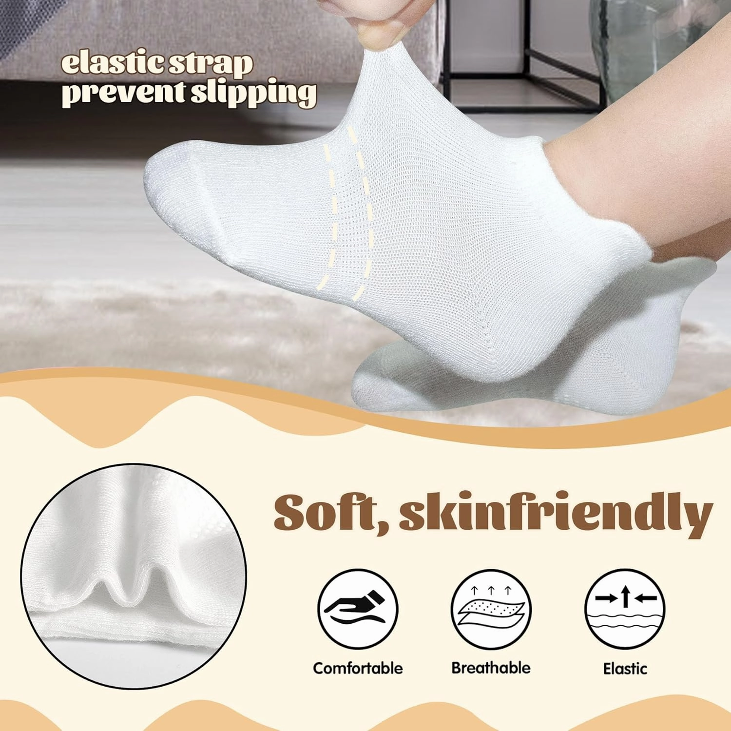 HYCLES 15 Pairs Toddler Socks, Kids Grip Socks for 6-12 Month 1-7 Years Non Slip Ankle Sock for Baby Boys Girls