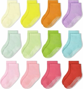 HYCLES Non-Slip Toddler Socks, Girl Grip Socks for 1-10 Years Kids Girls Boys Toddler Sock with Grippers