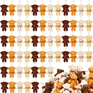 HyDren 156 Pcs Mini Bears Bulk 4.7 Inch Tiny Doll Stuffed Bear Animal Plush Toys Keychain for Graduation Kids Girls Boys Adults Wedding Gifts Party Favors(Classic Color)