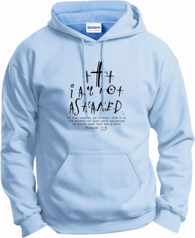 I Am Not Ashamed Romans 1:16 Verse Long Sleeve Front Pocket Hoodie Sweatshirt
