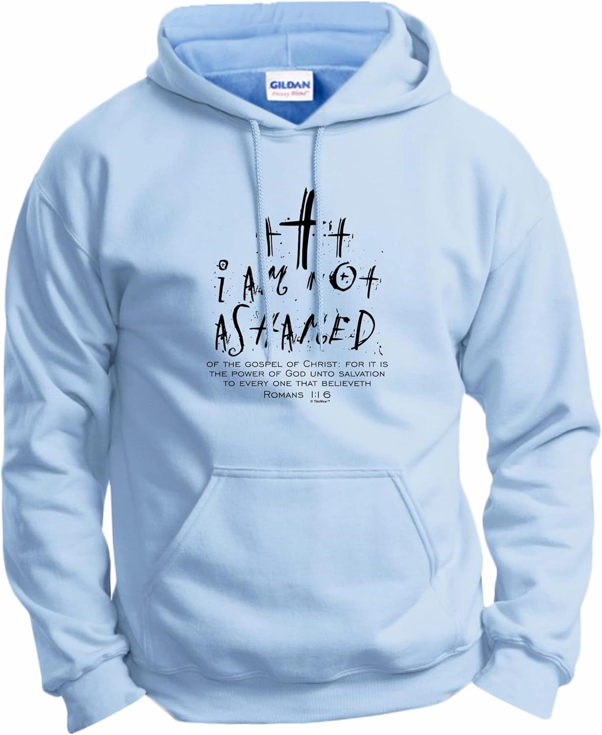 I Am Not Ashamed Romans 1:16 Verse Long Sleeve Front Pocket Hoodie Sweatshirt