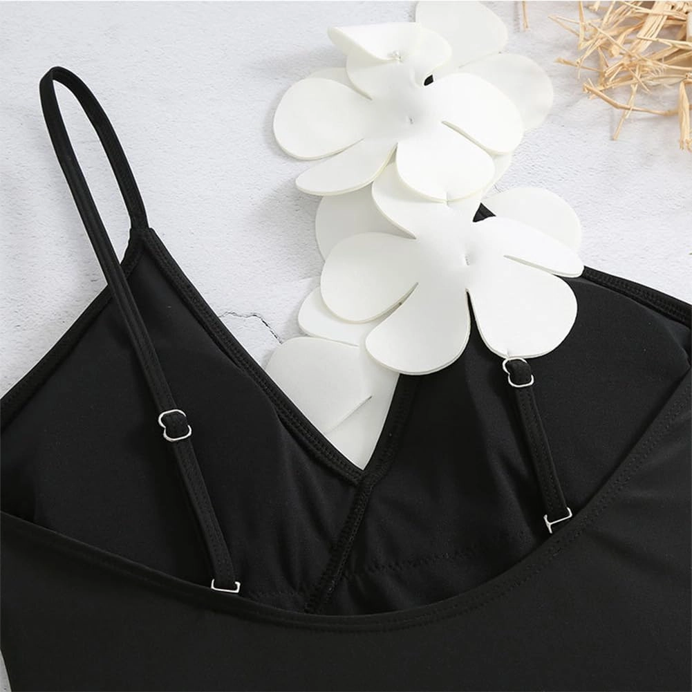 IBAKOM Three Pieces Swimsuits for Women with Matching Wrap Skirt Swim Top Tummy Control Bikin Bottom Mesh Sheer Cover Ups